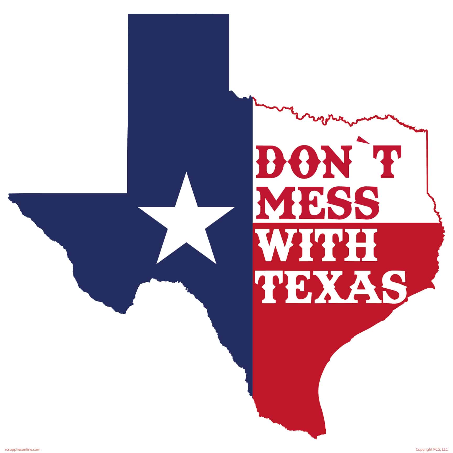 Printed Metal Table Tops - Don't Mess With Texas