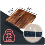Reclaimed wood table top 24x24 metal edge