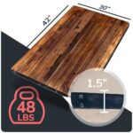 Reclaimed wood table top 42x30 metal edge