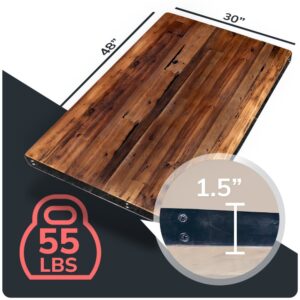 Reclaimed wood table top 48x30 metal edge
