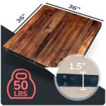 Reclaimed wood table top 36x36 metal edge