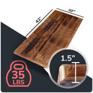 The Heritage Farmhouse Table Top - 30 x 42 x 1.5 Inch thick
