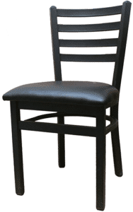 Ladderback Chair with Cushion Seat - Black