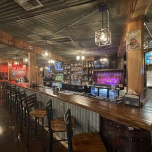 Reclaimed wood bar top