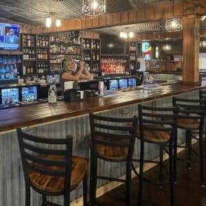 Reclaimed wood bar top