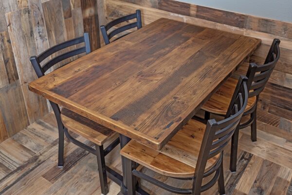 Straight Plank Reclaimed Wood Restaurant Tabletop
