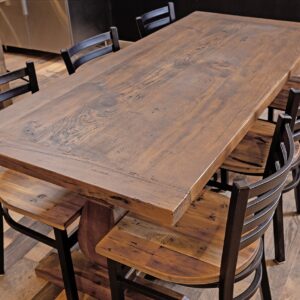 Solid Reclaimed Wood Tabletop with Breadboard Ends