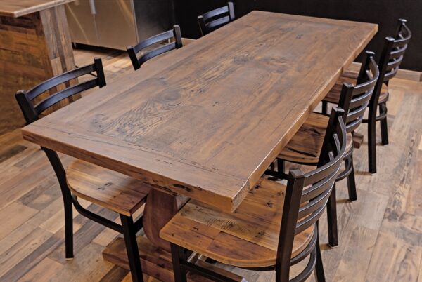 Solid Reclaimed Wood Tabletop with Breadboard Ends