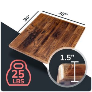 Reclaimed wood table top 30x30 straight plank