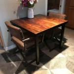 Reclaimed Wood Tabletop with Metal Edge