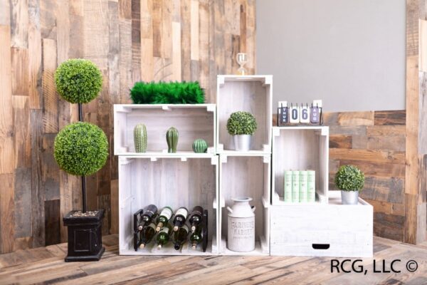 White Reclaimed Wood Crates