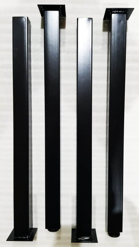 Metal 2 x 2 Steel Table Legs - Black