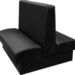 Ambrose Black Vinyl Upholstered Double Booth