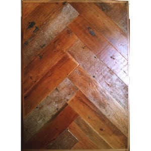 Herringbone Pattern Reclaimed Wood Tabletop