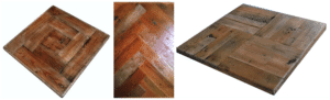 Patchwork Herringbone Parquet Reclaimed Wood Tabletops