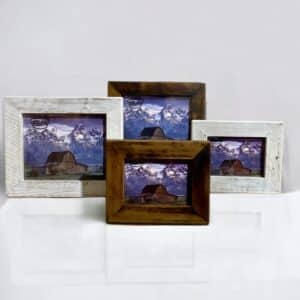 5x7 and 8x10 brown and white wash picture frames