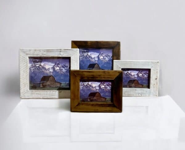 5x7 and 8x10 brown and white wash picture frames
