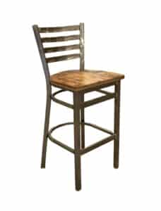 Reclaimed wood ladder back bar stool