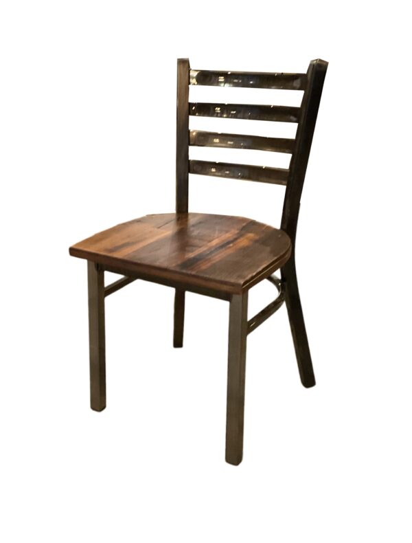 Reclaimed wood ladder back chair