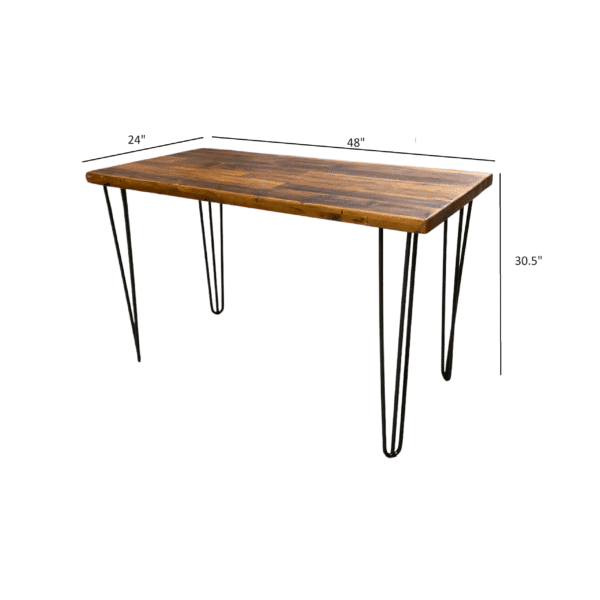 Reclaimed wood hairpin desk