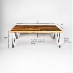 Reclaimed Wood Hairpin Coffee Table