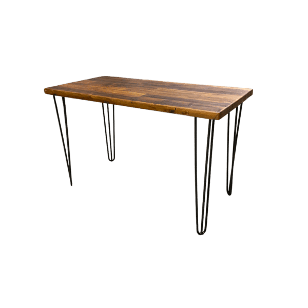 Reclaimed wood hairpin desk