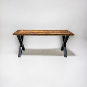 Reclaimed Wood Dining Table with X Legs