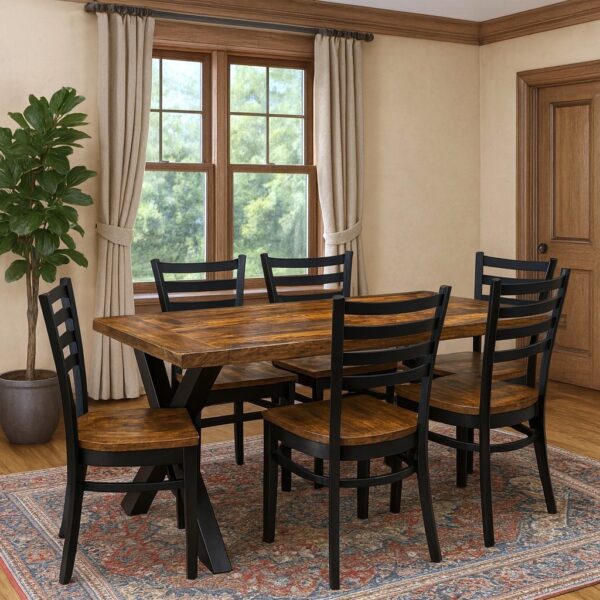 Homestead Farmhouse Timber Grove Dining Table Set