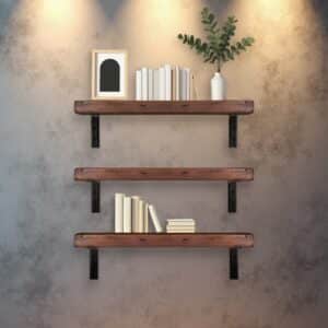 Rustic Wall Mounted Shelf with L Brackets