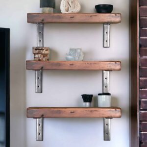 Rustic Wall Mounted Shelf with L Brackets