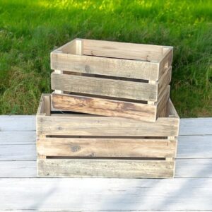 Unfinished Reclaimed Wood Crate Set