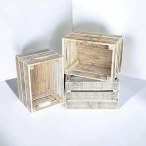 Unfinished Reclaimed Wood Crate Set