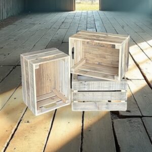 Unfinished Reclaimed Wood Crate Set