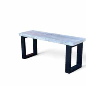 Reclaimed Wood Square Metal Leg Bench