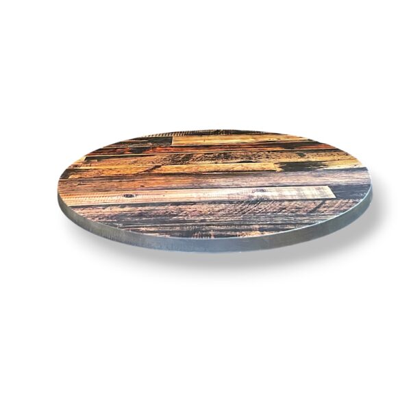 Round Reclaimed Wood Look Resin Table Top