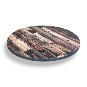 Round Reclaimed Wood Look Resin Table Top