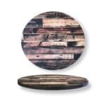 Round Reclaimed Wood Look Resin Table Top