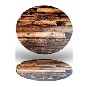 Round Reclaimed Wood Look Resin Table Top