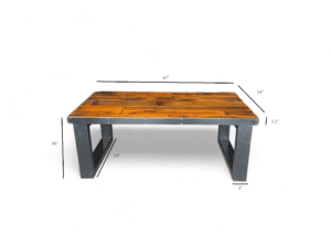 Industrial Reclaimed Wood Chunky Metal Leg Coffee Table