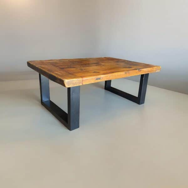 Homestead Reclaimed Wood Chunky Metal Leg Coffee Table