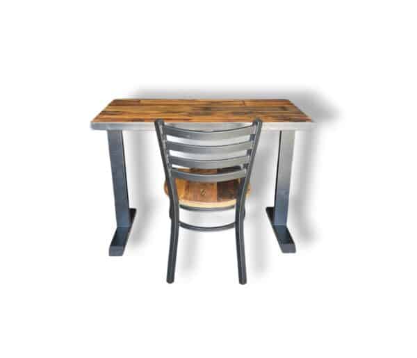 The Industrial Earth & Iron Desk Reclaimed Wood T Base