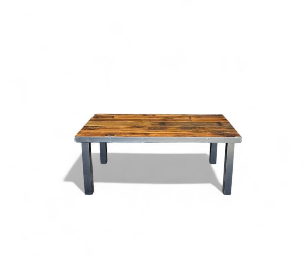 Reclaimed Metal Edge Square Leg Coffee Table