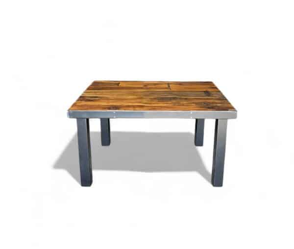 Reclaimed Metal Edge Square Leg Coffee Table