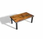 Reclaimed Metal Edge Square Leg Coffee Table