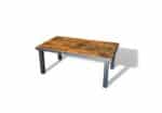 Reclaimed Metal Edge Square Leg Coffee Table