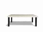 White Reclaimed Wood Square Metal Leg Coffee Table