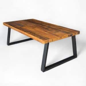 Trapezoid Angular Leg Reclaimed Wood Coffee Table