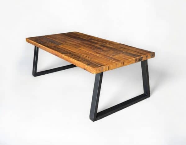 Trapezoid Angular Leg Reclaimed Wood Coffee Table