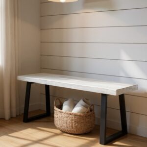 Coastal Charm Timberland Trapezoid Reclaimed Wood Bench