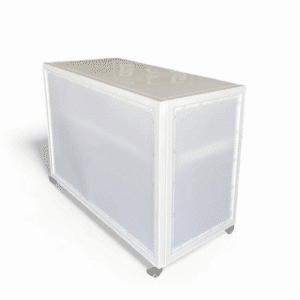 collapsible bar cart with LED lighting